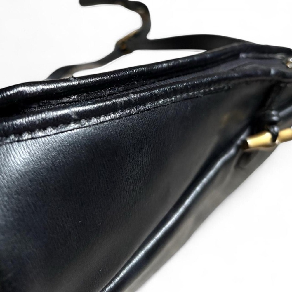 Vintage Leather Longchamp Bag Roseau bamboo toggle zipper shoulder / crossbody - Picture 7 of 8
